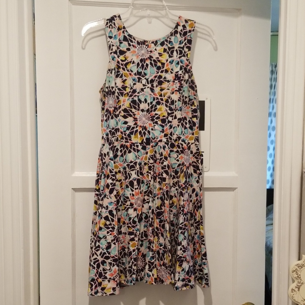 Geometric print Skater dress